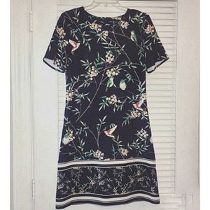 NY & Company | Navy Floral Fit & Flare Dress (S)